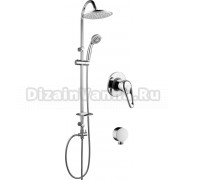 Душевой комплект Lemark смеситель LM4123C + душевая стойка LM8801С + шланговое подключение LM8086C