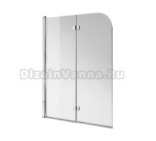 Душевая шторка на ванну Omnires Mayfair QP97BLUXCRTR 120 x 140 см двустворчатая, стекло прозрачное, хром