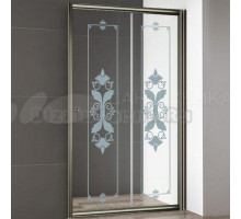 Душевая дверь в нишу Cezares Giubileo-BF-1 стекло с узором, бронза