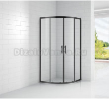 Душевой уголок Cezares ECO-O-R-2-100-C-NERO стекло прозрачное