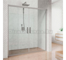 Душевая дверь в нишу Kubele DE019D4-CLN-MT 200 см, профиль матовый хром