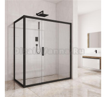 Душевой уголок Kubele DE019R3-CLN-BLMT 140х90 см, профиль матовый черный