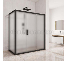 Душевой уголок Kubele DE019R3-MAT-BLMT 140х80 см, профиль матовый черный