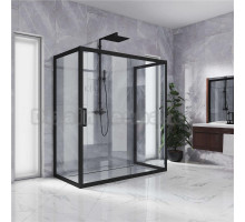 Душевой уголок Kubele DE019R2U-CLN-BLMT 120х80 см, профиль матовый черный