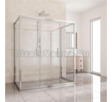 Душевой уголок Kubele DE019R3U-CLN-CH 140х90 см, профиль хром