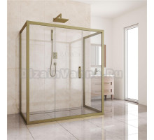 Душевой уголок Kubele DE019R3U-CLN-BR 140х100 см, профиль бронза