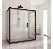 Душевой уголок Kubele DE019R3U-MAT-BLMT 140х80 см, профиль матовый черный