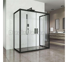 Душевой уголок Kubele DE019R4U-CLN-BLMT 140х100 см, профиль матовый черный