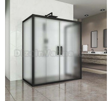 Душевой уголок Kubele DE019R4U-MAT-BLMT 140х90 см, профиль матовый черный