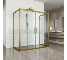 Душевой уголок Kubele DE019R4U-CLN-BR 140х90 см, профиль бронза