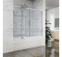 Шторка на ванну Kubele DE019P4-CLN-CH 165х150 см, профиль хром