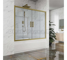 Шторка на ванну Kubele DE019P4-CLN-BR 165х150 см, профиль бронза