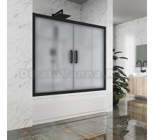 Шторка на ванну Kubele DE019P4-MAT-BLMT 210х150 см, профиль матовый черный