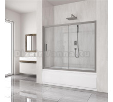 Шторка на ванну Kubele DE019P2-CLN-MT 180х150 см, профиль матовый хром