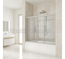 Шторка на ванну Kubele DE019P3-CLN-MT 170х150 см, профиль матовый хром