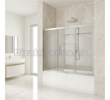 Шторка на ванну Kubele DE019P3-CLN-CH 175х150 см, профиль хром