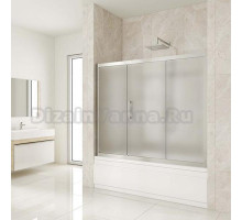 Шторка на ванну Kubele DE019P3-MAT-CH 170х150 см, профиль хром