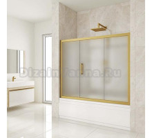 Шторка на ванну Kubele DE019P3-MAT-BR 170х150 см, профиль бронза