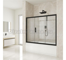 Шторка на ванну Kubele DE019P3-CLN-BLMT 180х150 см, профиль матовый черный