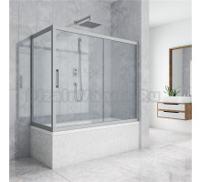 Шторка на ванну Kubele DE019PR-CLN-MT 150х80 см, профиль матовый хром