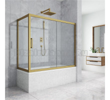 Шторка на ванну Kubele DE019PR-CLN-BR 150х70 см, профиль бронза