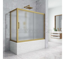 Шторка на ванну Kubele DE019PR-MAT-BR 150х70 см, профиль бронза