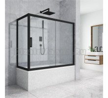 Шторка на ванну Kubele DE019PR-CLN-BLMT 150х70 см, профиль матовый черный