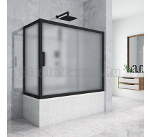 Шторка на ванну Kubele DE019PR-MAT-BLMT 150х70 см, профиль матовый черный