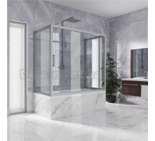 Шторка на ванну Kubele DE019P2U-CLN-MT 150х80 см, профиль матовый хром