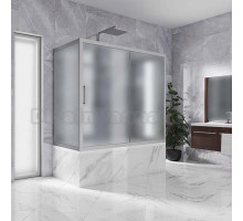 Шторка на ванну Kubele DE019P2U-MAT-MT 150х75 см, профиль матовый хром