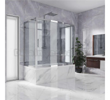 Шторка на ванну Kubele DE019P2U-CLN-CH 150х75 см, профиль хром