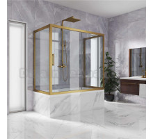 Шторка на ванну Kubele DE019P2U-CLN-BR 150х80 см, профиль бронза