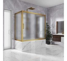 Шторка на ванну Kubele DE019P2U-MAT-BR 150х80 см, профиль бронза