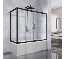 Шторка на ванну Kubele DE019PR4-CLN-BLMT 170х80 см, профиль матовый черный