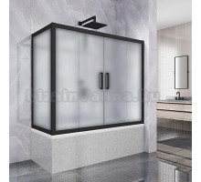 Шторка на ванну Kubele DE019PR4-MAT-BLMT 170х75 см, профиль матовый черный