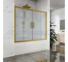 Шторка на ванну Kubele DE019P4-MAT-BR 145х150 см, профиль бронза