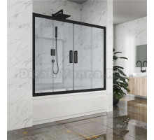 Шторка на ванну Kubele DE019P4-CLN-BLMT 155х150 см, профиль матовый черный