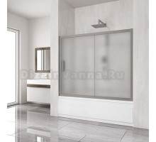 Шторка на ванну Kubele DE019P2-MAT-MT 150х150 см, профиль матовый хром