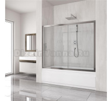Шторка на ванну Kubele DE019P2-CLN-CH 150х150 см, профиль хром