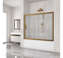 Шторка на ванну Kubele DE019P2-MAT-BR 150х150 см, профиль бронза