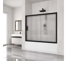 Шторка на ванну Kubele DE019P2-MAT-BLMT 150х150 см, профиль матовый черный