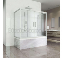 Шторка на ванну Kubele DE019P4U-CLN-MT 170х75 см, профиль матовый хром