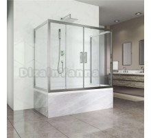 Шторка на ванну Kubele DE019P4U-CLN-CH 170х80 см, профиль хром