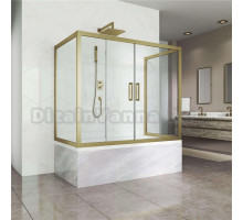 Шторка на ванну Kubele DE019P4U-CLN-BR 170х75 см, профиль бронза