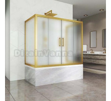 Шторка на ванну Kubele DE019P4U-MAT-BR 160х70 см, профиль бронза