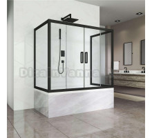 Шторка на ванну Kubele DE019P4U-CLN-BLMT 170х80 см, профиль матовый черный