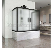 Шторка на ванну Kubele DE019P4U-MAT-BLMT 170х80 см, профиль матовый черный