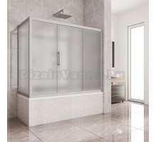 Шторка на ванну Kubele DE019PR3-MAT-MT 170х80 см, профиль матовый хром