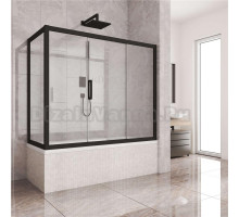Шторка на ванну Kubele DE019PR3-CLN-BLMT 170х70 см, профиль матовый черный