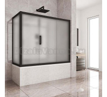 Шторка на ванну Kubele DE019PR3-MAT-BLMT 170х75 см, профиль матовый черный